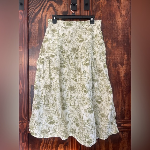 Rachel Zoe linen safari print skirt - Picture 1 of 6